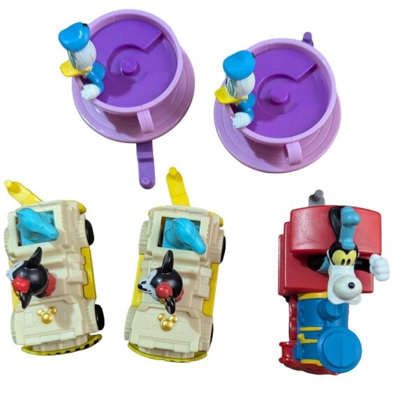Disney McDonalds Happy Meal Toys Mickey & Friends Train Set Plastic Figures Retr - Picture 1 of 7
